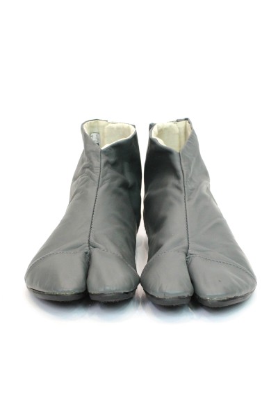 Gray Leather Tabi Boots