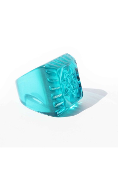 SQUARE RING CRYSTAL COLORED
