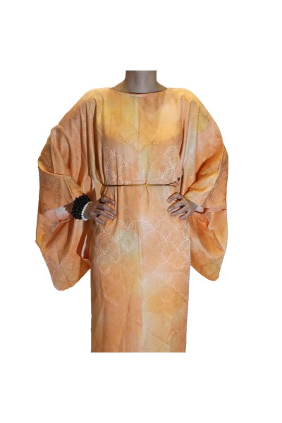 Round neck gradient kimono dress