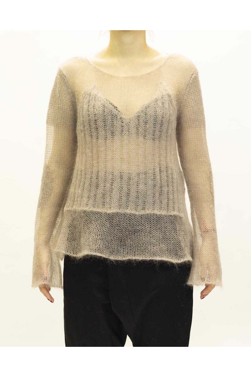 Pull mohair plastron bustier