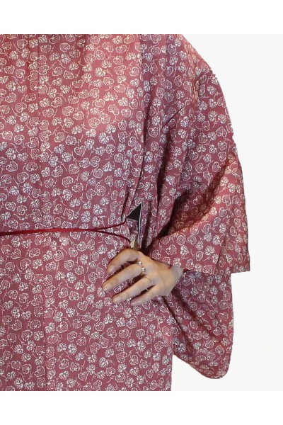 Robe kimono à col rond rose