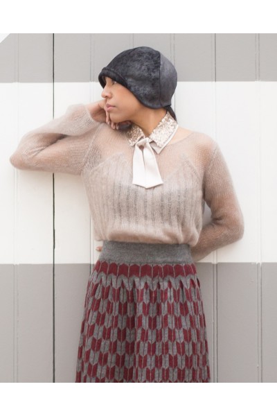 Pull mohair plastron bustier