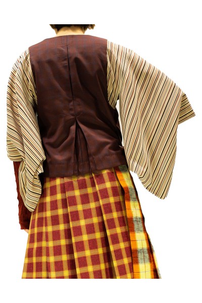Striped sleeves kimono top