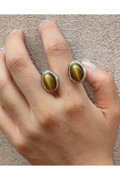 Double bague argent pierre