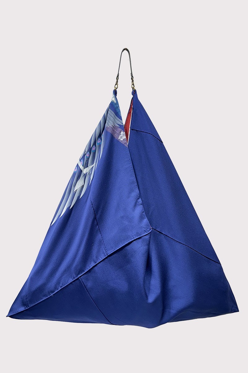 Sac Kimono  en soie Plume Bleue