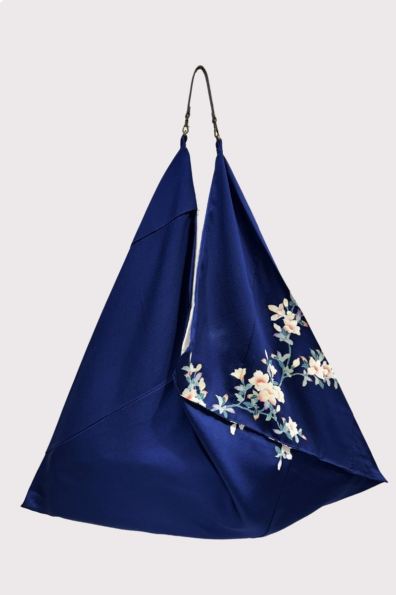 Sac Kimono  en soie Blue marine